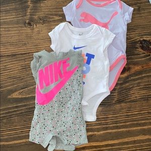 Nike and puma one pieces